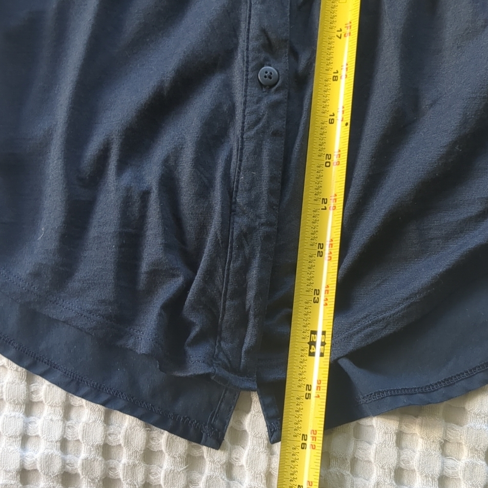 Smartwool Everyday Exploration XS Short Cap Sleeve Button Up Navy Blue Hiking - Picture 8 of 10